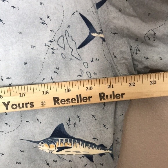 Weekender all over fish print zip up cotton lined shirt size medium - Picture 8 of 12